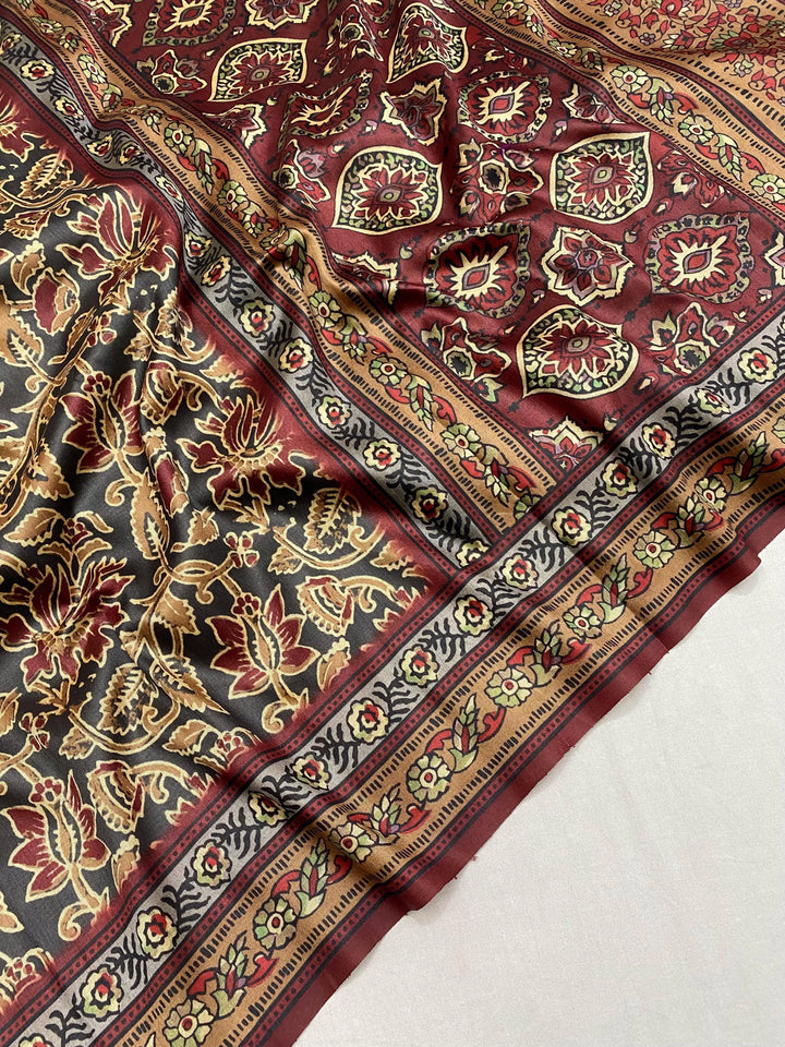 Dark Grey Printed Saree Roohri