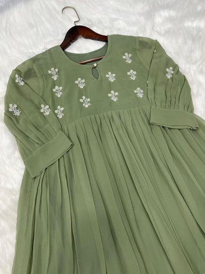 Green Anarkali Gown Roohri