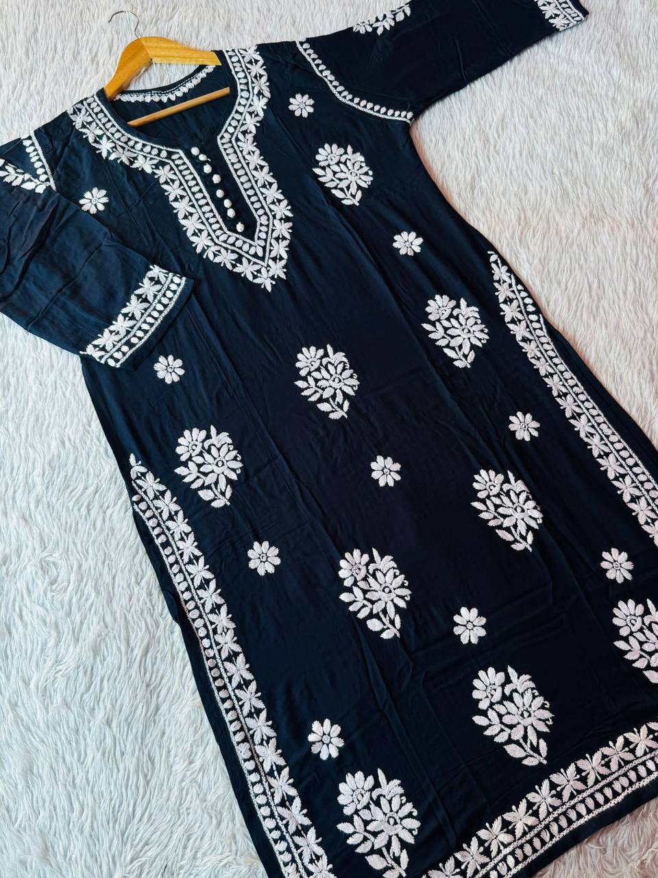 Modal Chikankari Kurti Set Roohri