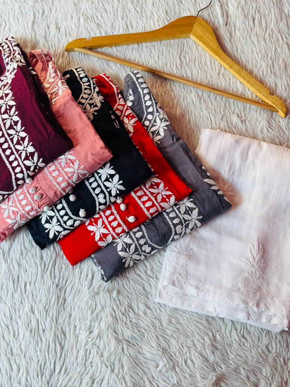 Modal Chikankari Kurti Set Roohri