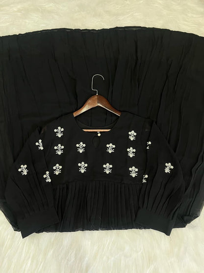 Black Anarkali Gown Roohri