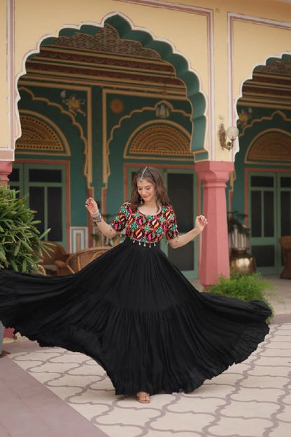 Black Anarkali Gown Roohri