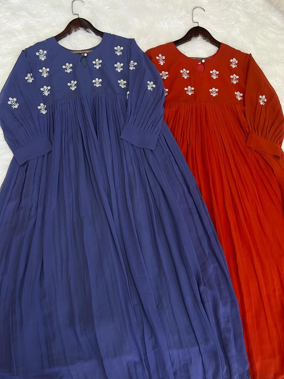 Blue Anarkali Gown Roohri