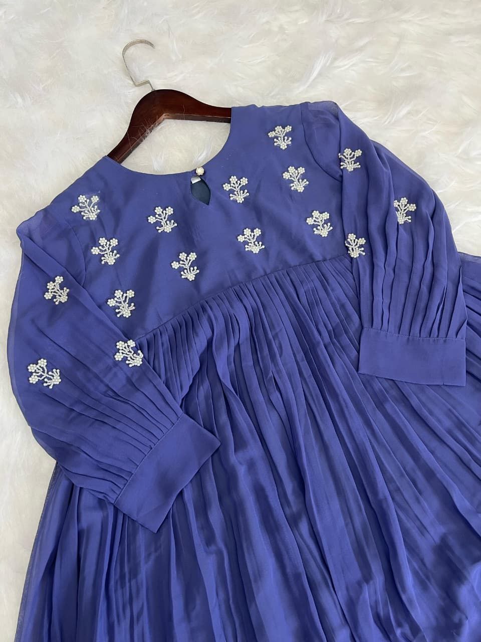 Blue Anarkali Gown Roohri