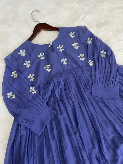 Blue Anarkali Gown Roohri