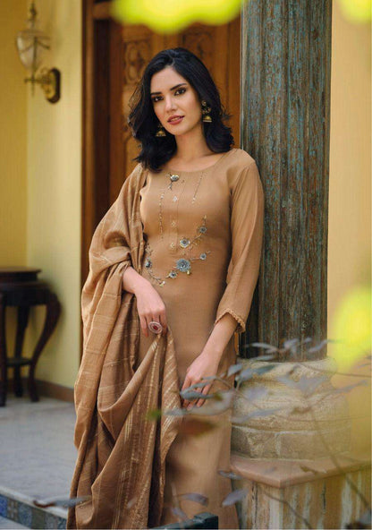 Brown Sharara Suit Set Roohri
