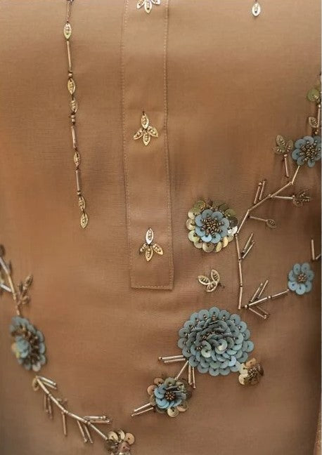 Brown Sharara Suit Set Roohri