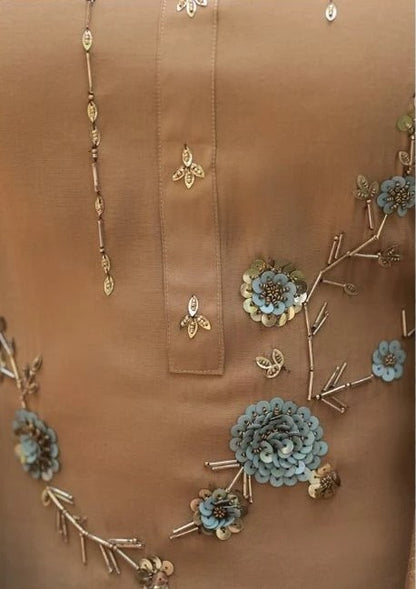 Brown Sharara Suit Set Roohri