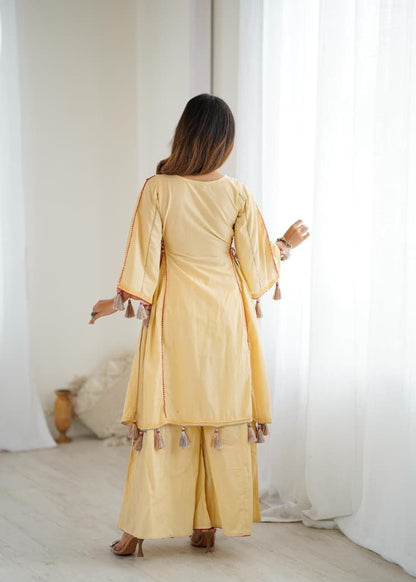 Cream Khadi Co-ord Set Roohri