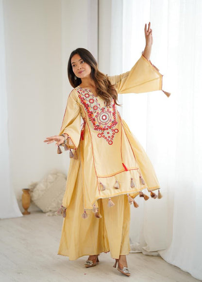 Cream Khadi Co-ord Set Roohri