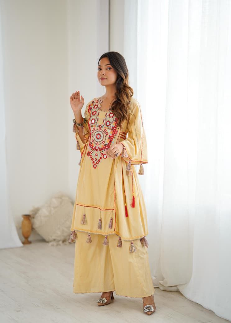 Cream Khadi Co-ord Set Roohri