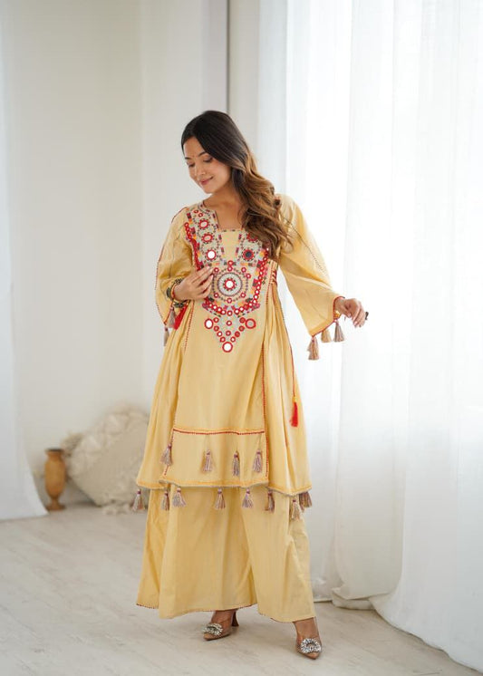 Cream Khadi Co-ord Set Roohri
