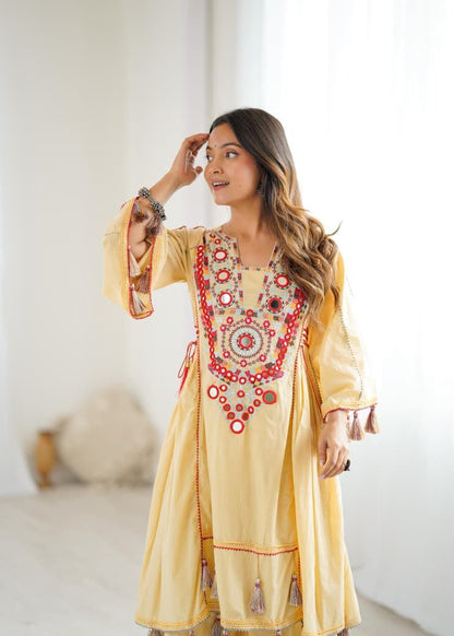 Cream Khadi Co-ord Set Roohri