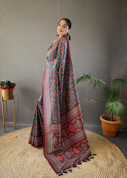 Floral Printed Saree Roohri
