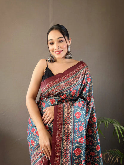 Floral Printed Saree Roohri