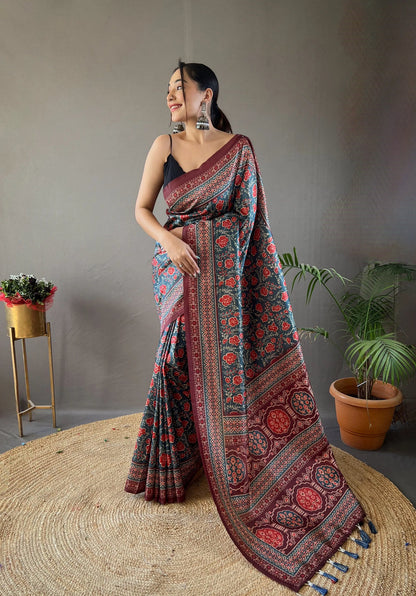 Floral Printed Saree Roohri
