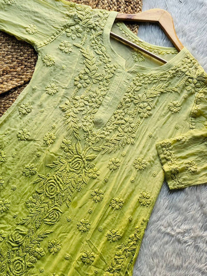Viscose Chikankari Kurti Set Roohri