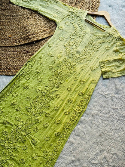 Viscose Chikankari Kurti Set Roohri