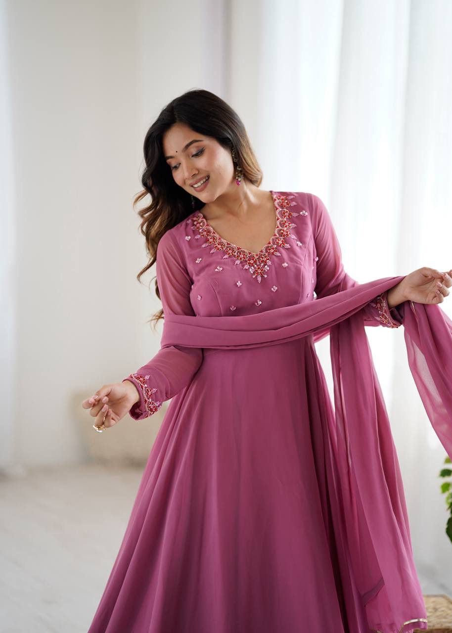 Hand Embroidered Anarkali Suit Set Roohri