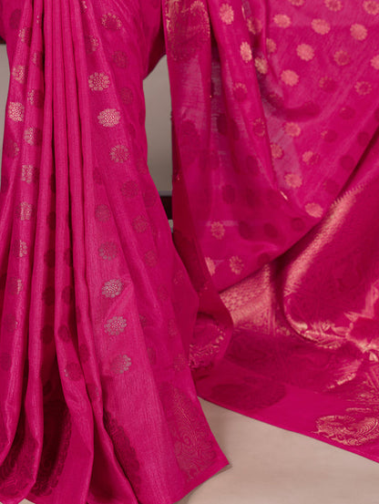 Roop Silk Pink Saree Roohri