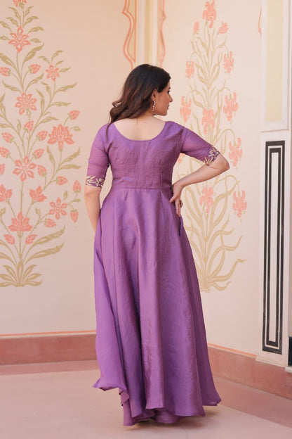 Lavender Anarkali Gown Roohri