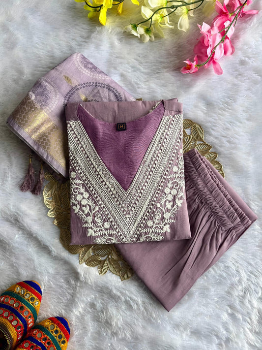 Lavender Suit Set Roohri