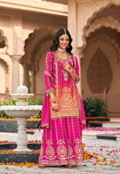 Pink Palazzo Suit Set Roohri