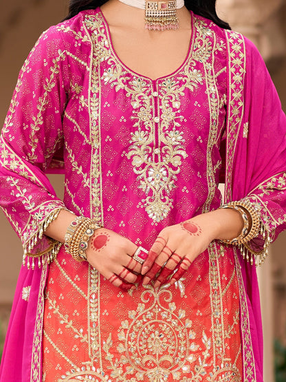 Pink Palazzo Suit Set Roohri