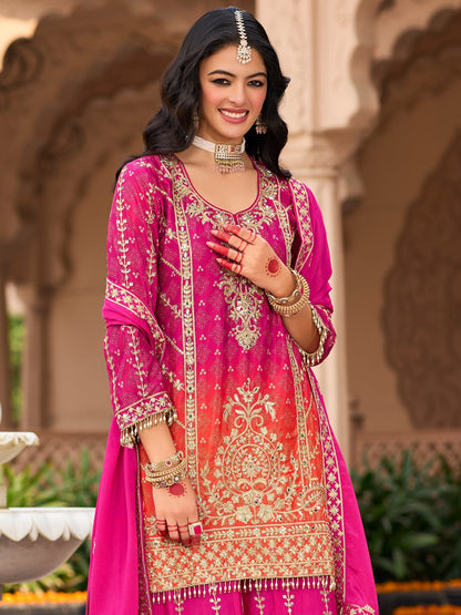 Pink Palazzo Suit Set Roohri