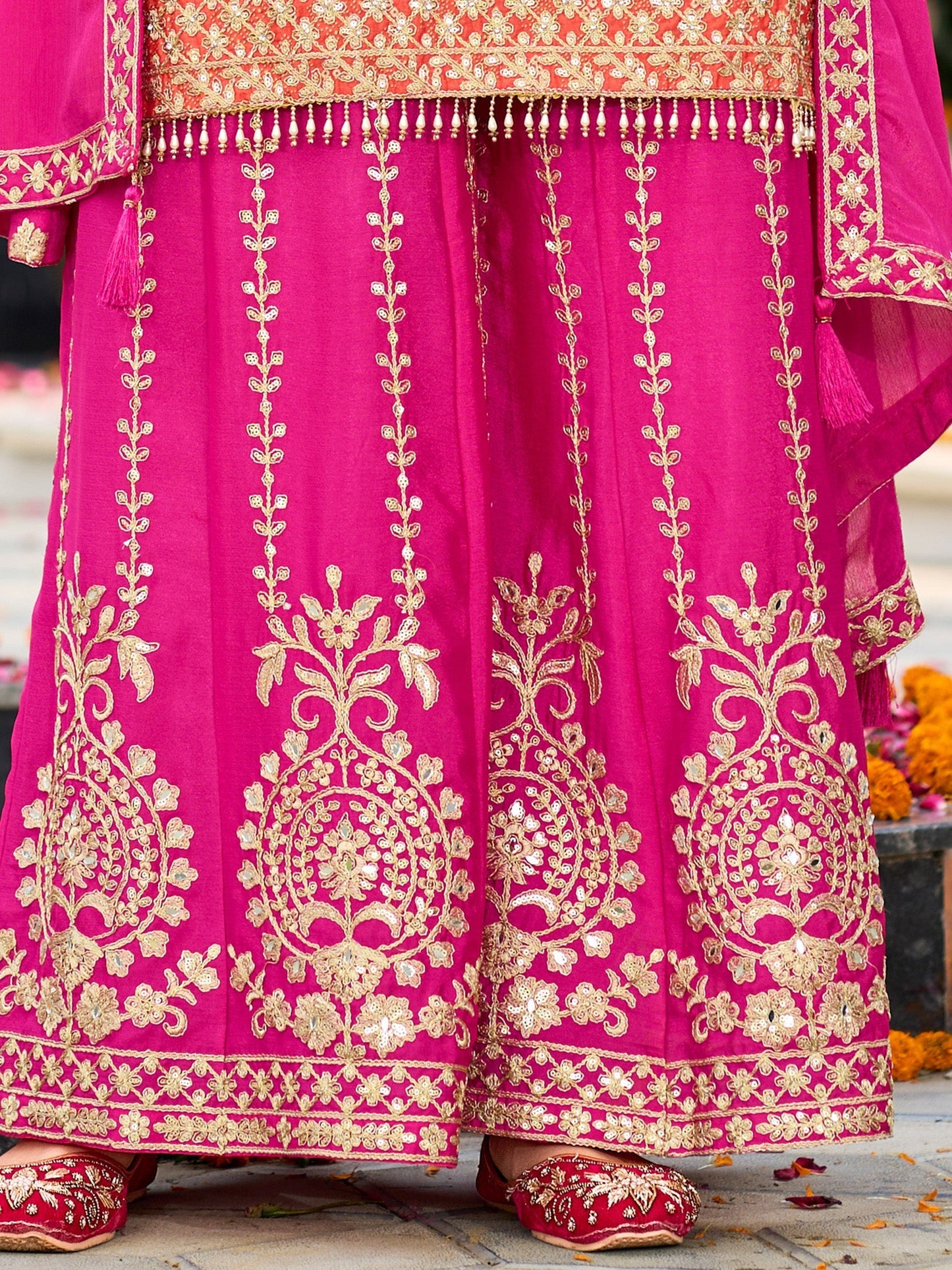 Pink Palazzo Suit Set Roohri