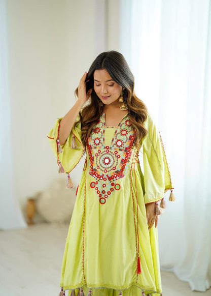 Pista Green Khadi Co-ord Set Roohri
