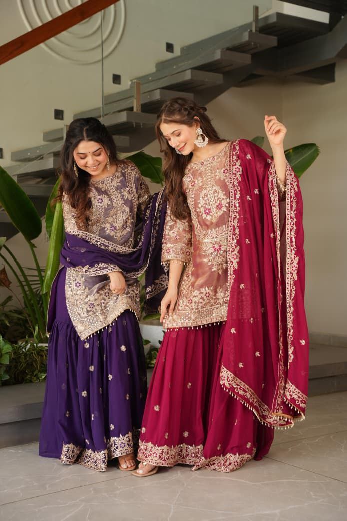 Purple palazzo suit set Roohri