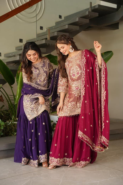 Purple palazzo suit set Roohri