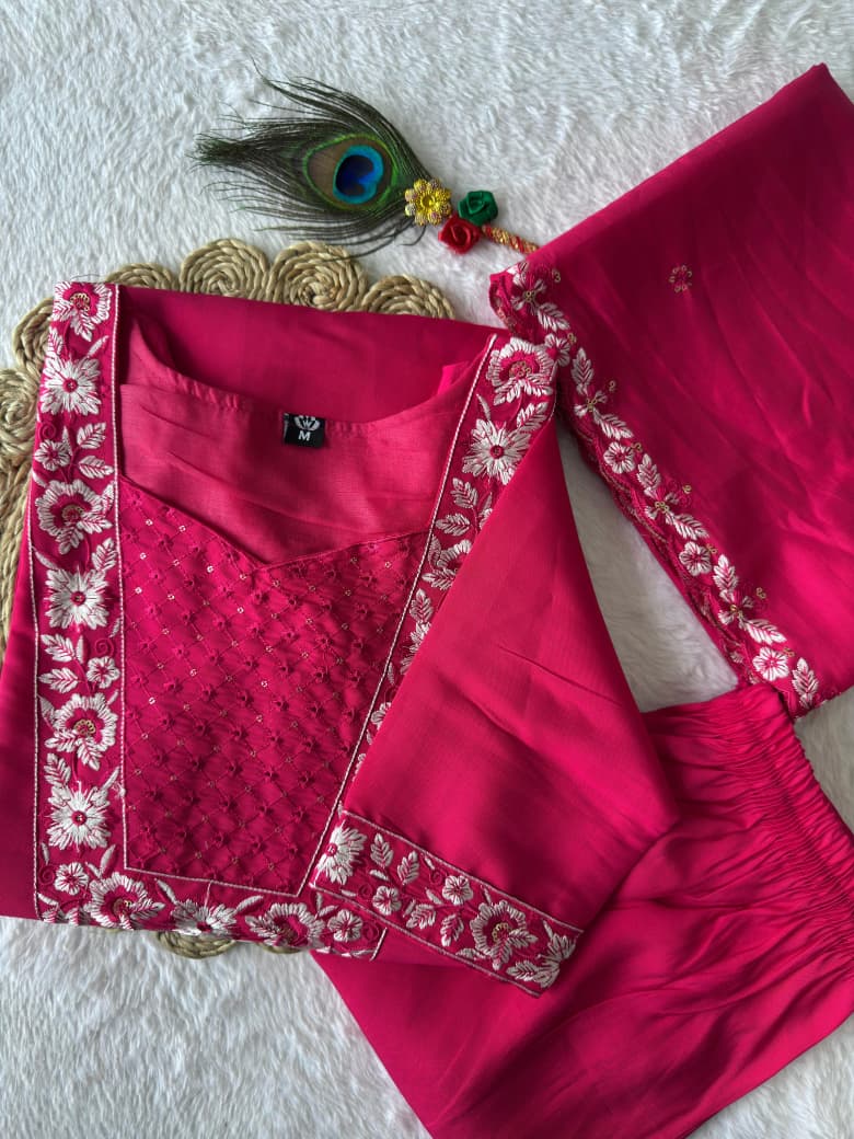 Rani Pink Suit Set Roohri