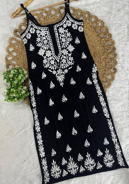Rayon Chikankari Kurti Set Roohri