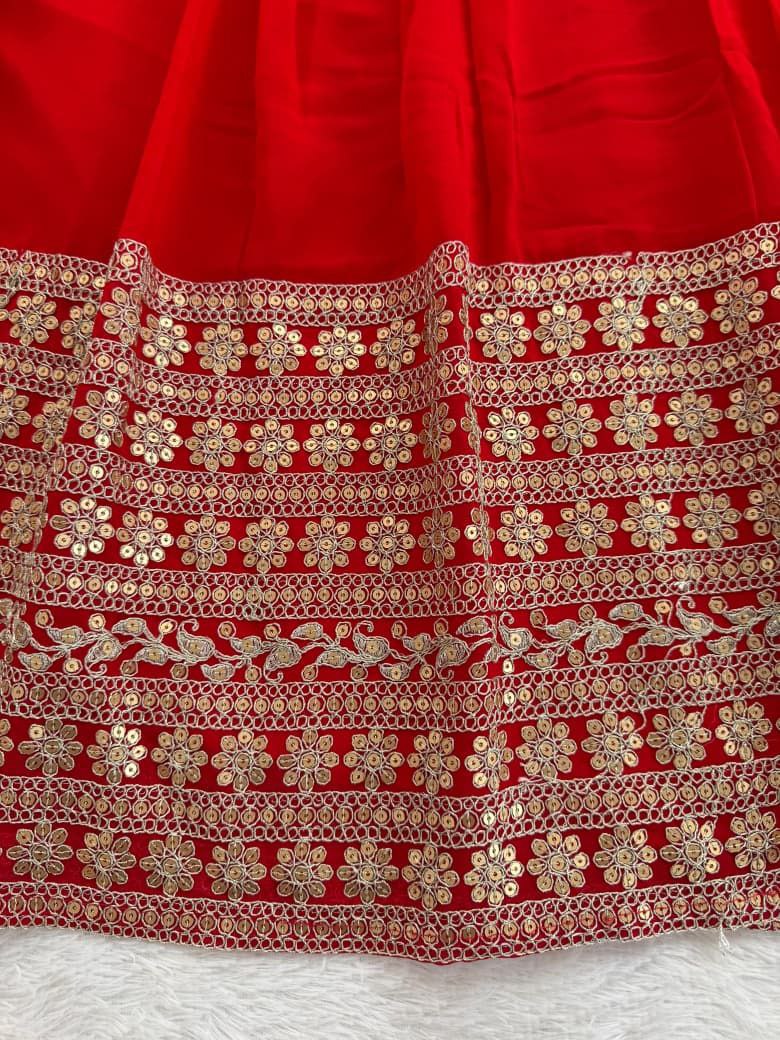 Red Anarkali Suit Set Roohri