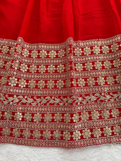 Red Anarkali Suit Set Roohri