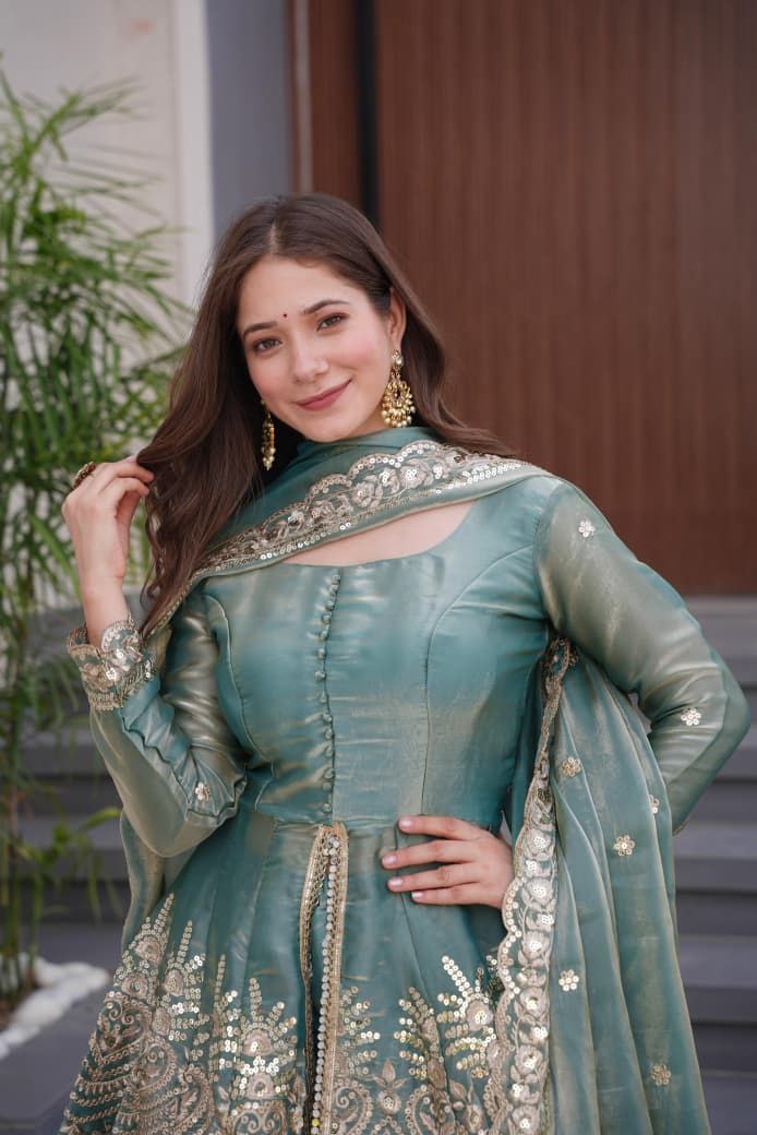 Sea Green Suit Set Roohri