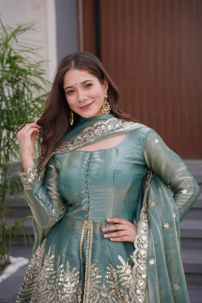 Sea Green Suit Set Roohri