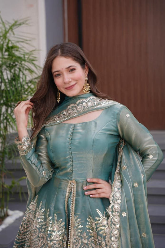 Sea Green Suit Set Roohri