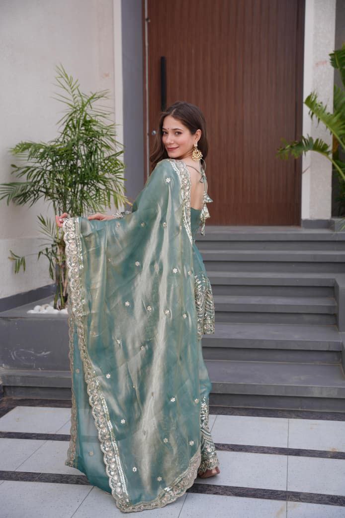 Sea Green Suit Set Roohri