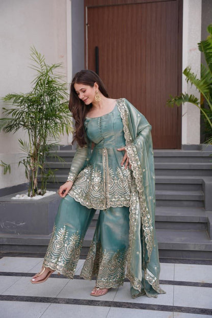 Sea Green Suit Set Roohri