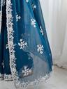 Teal Blue Georgette Saree Roohri