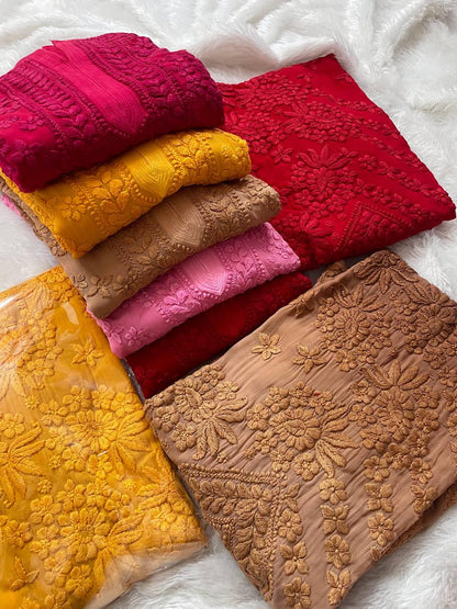 Viscose Floral Chikankari Kurti Roohri