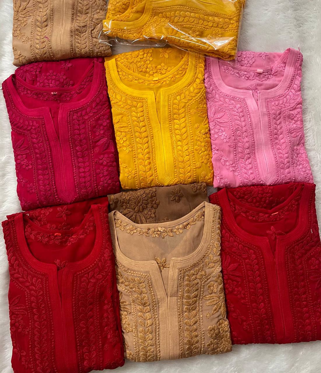 Viscose Floral Chikankari Kurti Roohri