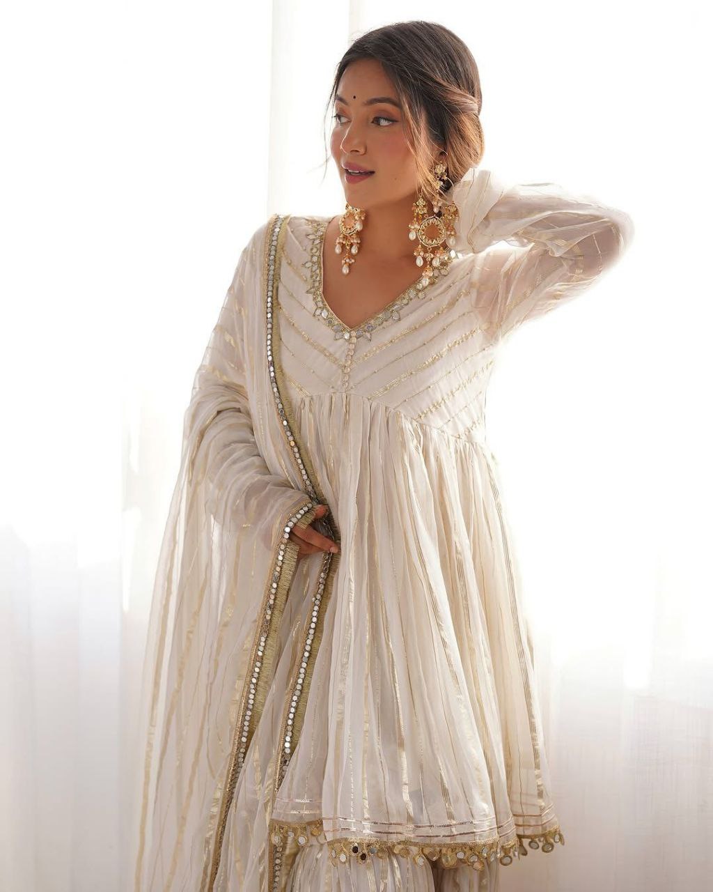 White Sharara Suit Set