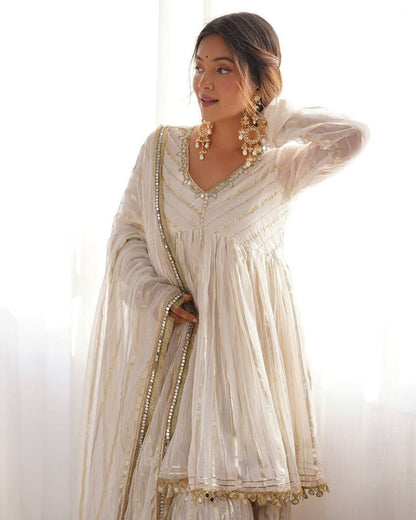 White Sharara Suit Set