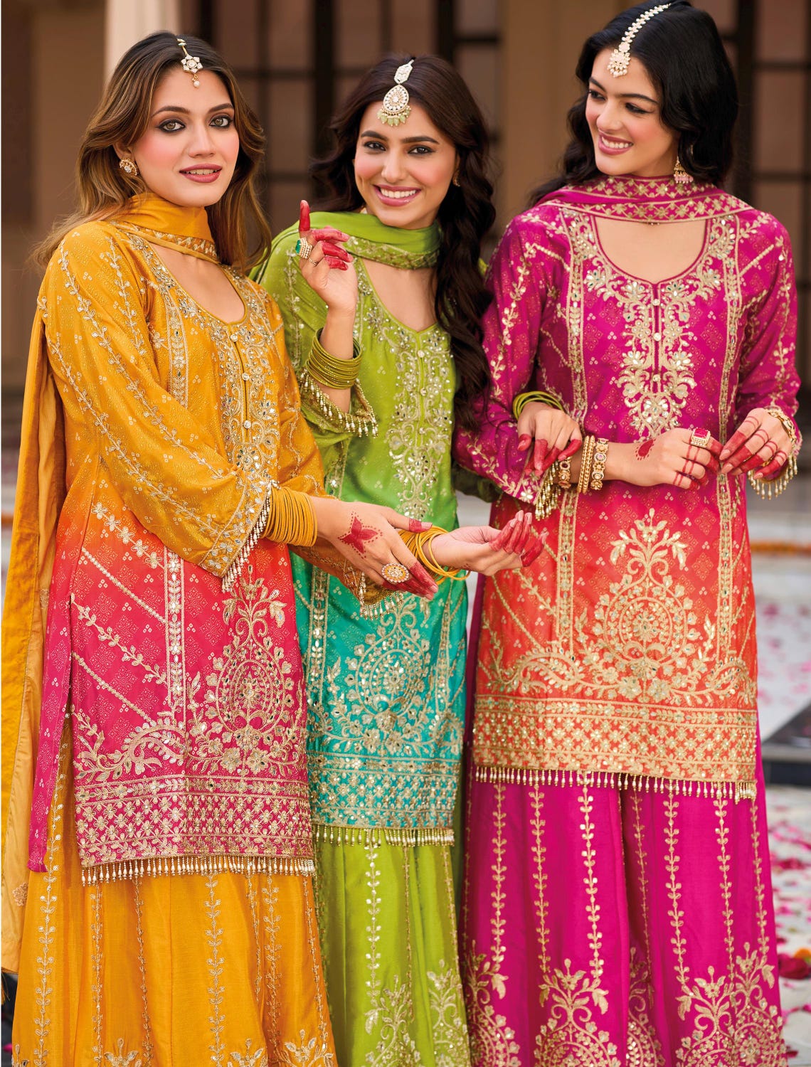 Green Palazzo Suit Set Roohri