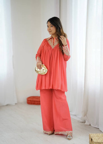 Orange Co-ord Set Roohri