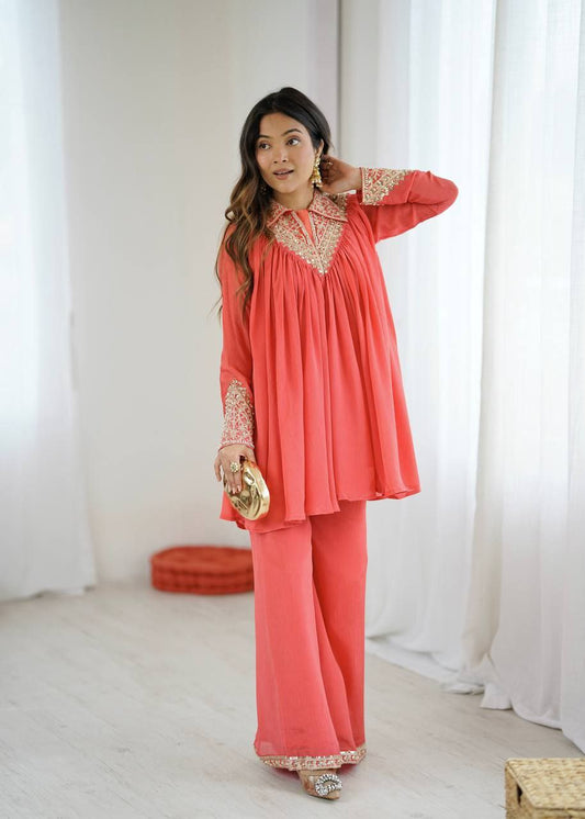 Orange Co-ord Set Roohri